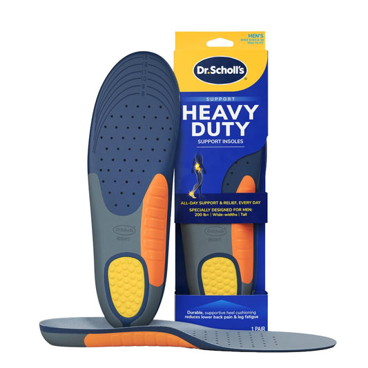 Dr. Scholl's Heavy Duty Support Einlegesohlen für Herren, Größe 8-14, Big & Tall, 200+ lbs, stoßdämpfend, Fußgewölbestütze, druckverteilend, zum Zuschneiden, für Arbeitsstiefel & Schuhe, 1 Paar