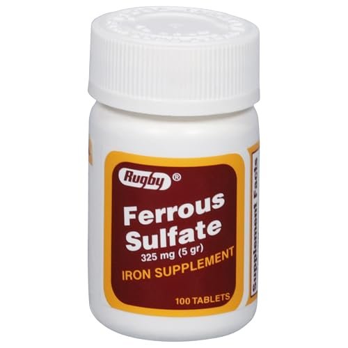 Rugby Eisen(II)-sulfat 325mg Tabletten – Eisenpräparat für Frauen und Männer – 100 Stück (1 Packung)