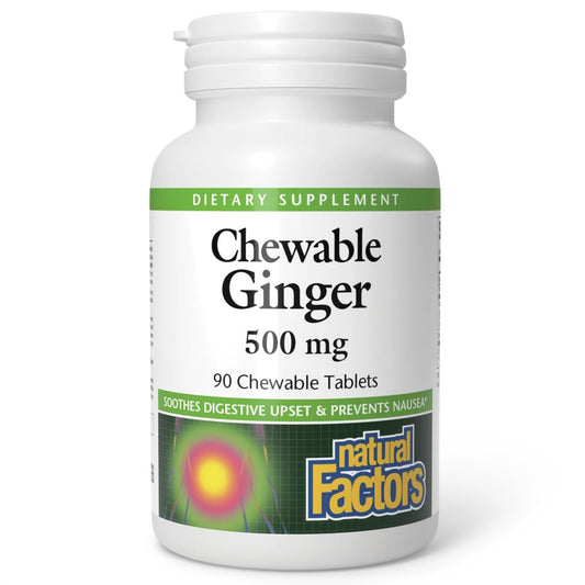 Natural Factors Kaugummi-Ingwer 500 mg, 90 Kautabletten