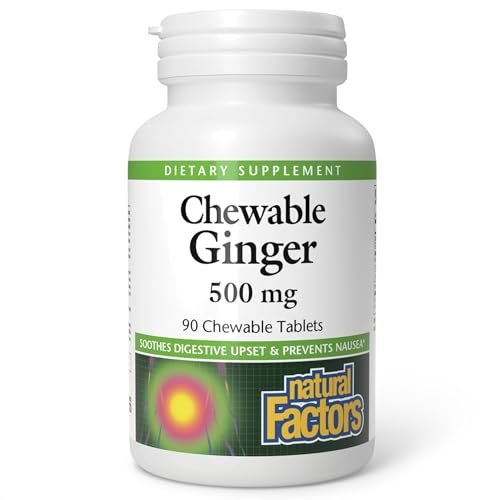 Natural Factors Kaugummi-Ingwer 500 mg, 90 Kautabletten