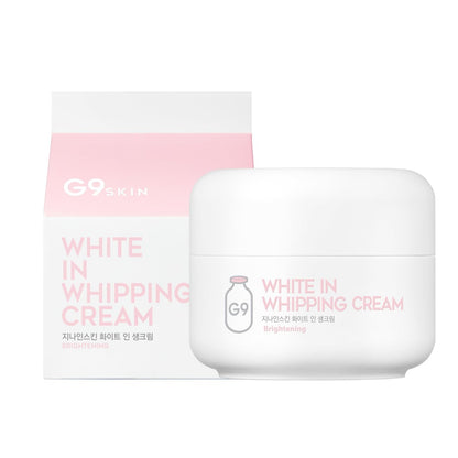 G9SKIN White In Whipping Cream - Feuchtigkeitsspendende & aufhellende Tagescreme mit Milchextrakt für fahle, unebene Haut, 50g