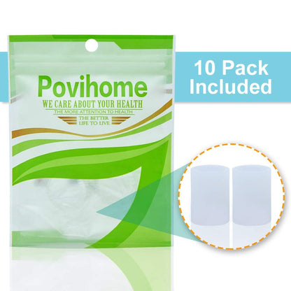 Povihome Zehenschutzhüllen, Zehenpolster, 10er-Pack Zehenröhrchen für Hammerzehen, angestoßene Zehen, Hühneraugen, Hornhaut – Weiß, mittlere Größe