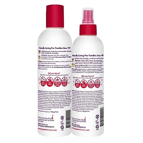 Fairy Tales Rosemary Repel Tägliches Kindershampoo & Conditioner-Spray Duo – 12 fl oz & 8 fl oz – Kinder lieben den Duft, Läuse nicht