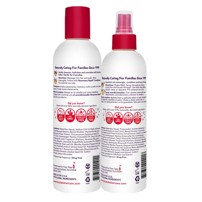 Fairy Tales Rosemary Repel Tägliches Kindershampoo & Conditioner-Spray Duo – 12 fl oz & 8 fl oz – Kinder lieben den Duft, Läuse nicht