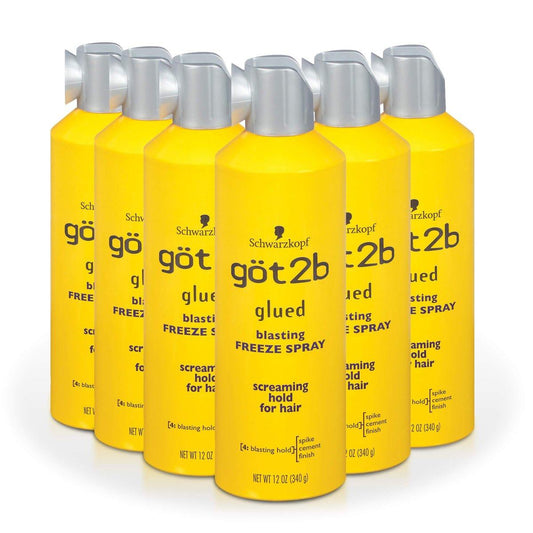 got2b Glued Blasting Freeze Haarspray 12 Fl Oz Pack of 6 – Extra starker Halt für Spikes & Styles – wind- und feuchtigkeitsbeständig