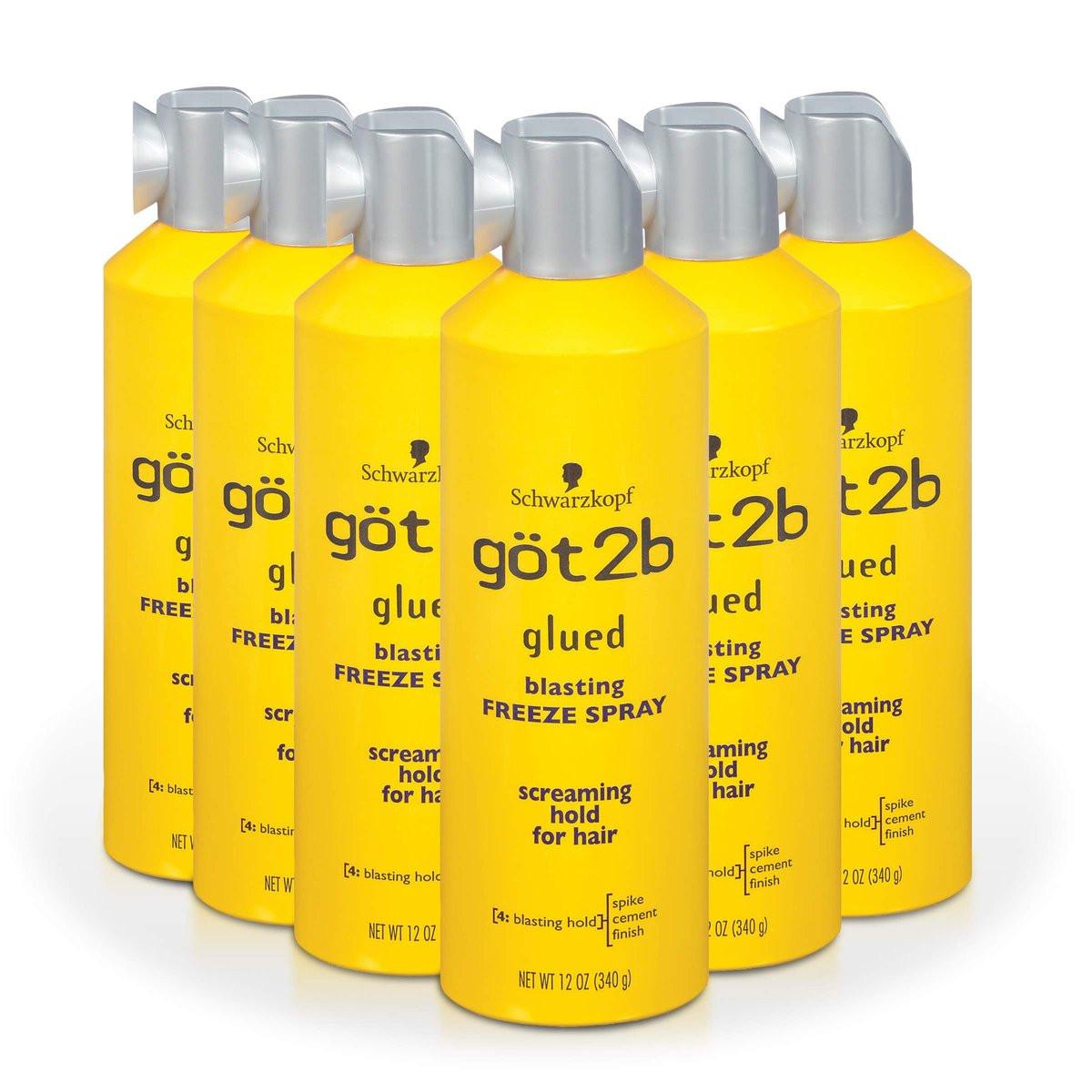 got2b Glued Blasting Freeze Haarspray 12 Fl Oz Pack of 6 – Extra starker Halt für Spikes & Styles – wind- und feuchtigkeitsbeständig