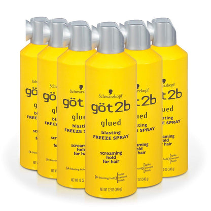 got2b Glued Blasting Freeze Haarspray 12 Fl Oz Pack of 6 – Extra starker Halt für Spikes & Styles – wind- und feuchtigkeitsbeständig