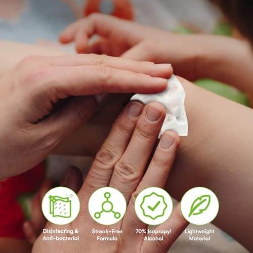 Alkoholtupfer | Einzeln verpackte Alkohol-Prep-Pads mit 70% Isopropylalkohol, ideal für medizinische Kits und Erste-Hilfe-Sets | Sterile, antiseptische 2-lagige Alkoholtupfer - 300 Stück