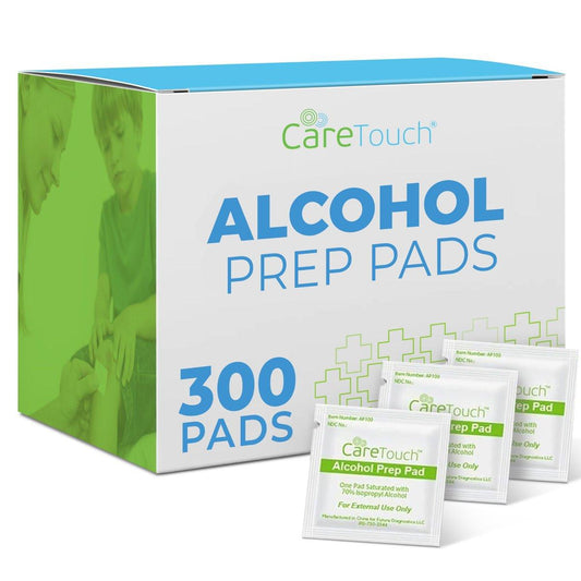 Alkoholtupfer | Einzeln verpackte Alkohol-Prep-Pads mit 70% Isopropylalkohol, ideal für medizinische Kits und Erste-Hilfe-Sets | Sterile, antiseptische 2-lagige Alkoholtupfer - 300 Stück
