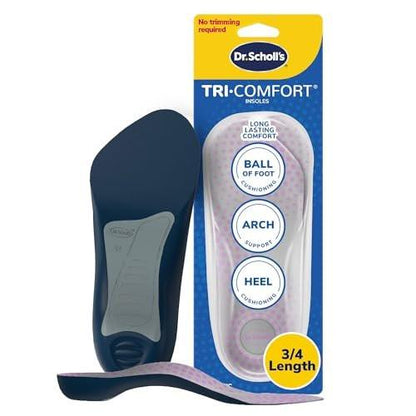 Dr. Scholl's Tri-Comfort Einlegesohlen für Damen, Größe 6-11, 1 Paar, 3/4 Länge