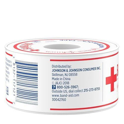 Band-Aid Brand Water Block 100% wasserdichtes Selbstklebeband für die Erste Hilfe, 2,5 cm x 9,1 m, weiß