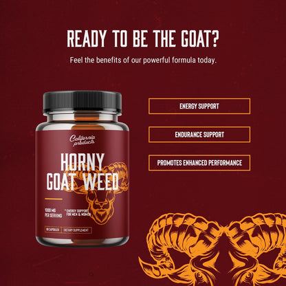 Horny Goat Weed Complex - Nahrungsergänzungsmittel für Männer, natürlicher Testosteron-Booster, Pre-Workout, Muskelwachstum, 60 Kapseln