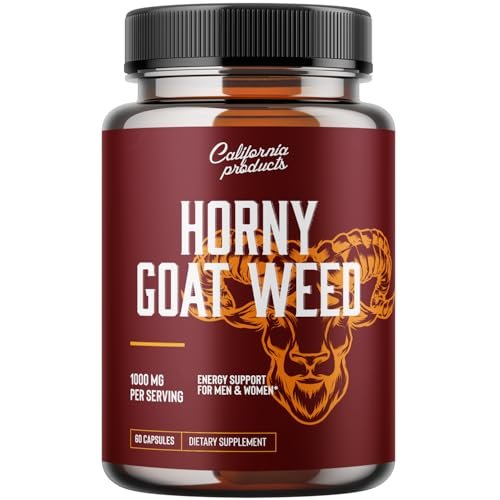 Horny Goat Weed Complex - Nahrungsergänzungsmittel für Männer, natürlicher Testosteron-Booster, Pre-Workout, Muskelwachstum, 60 Kapseln
