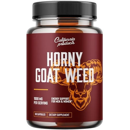 Horny Goat Weed Complex - Nahrungsergänzungsmittel für Männer, natürlicher Testosteron-Booster, Pre-Workout, Muskelwachstum, 60 Kapseln