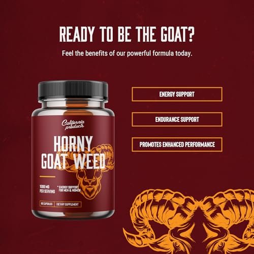 Horny Goat Weed Complex - Nahrungsergänzungsmittel für Männer, natürlicher Testosteron-Booster, Pre-Workout, Muskelwachstum, 60 Kapseln