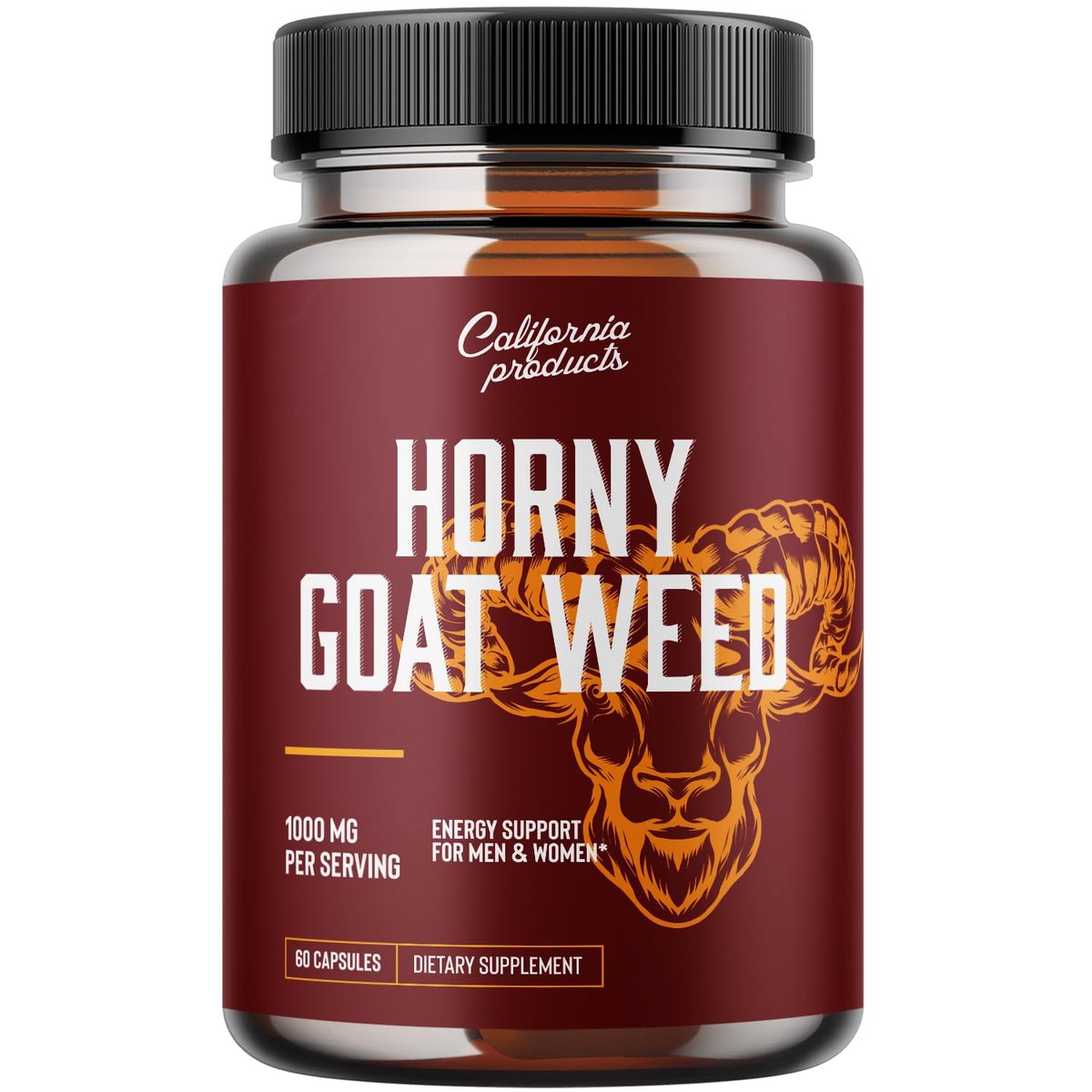 Horny Goat Weed Complex - Nahrungsergänzungsmittel für Männer, natürlicher Testosteron-Booster, Pre-Workout, Muskelwachstum, 60 Kapseln