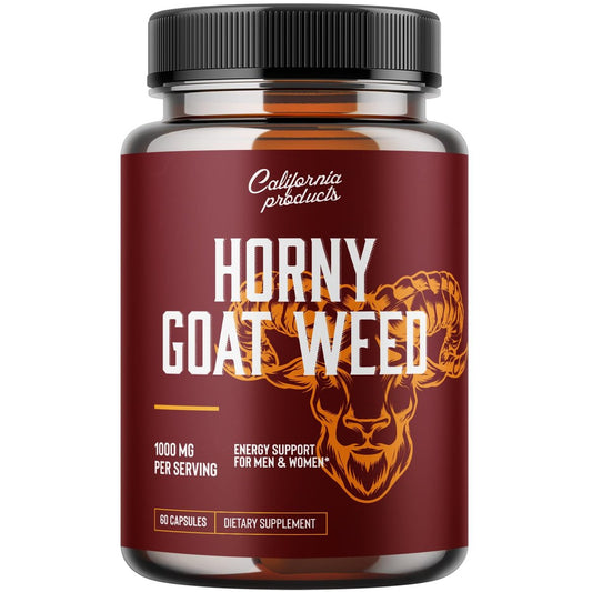 Horny Goat Weed Complex - Nahrungsergänzungsmittel für Männer, natürlicher Testosteron-Booster, Pre-Workout, Muskelwachstum, 60 Kapseln