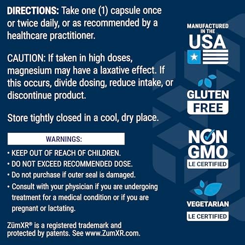 Life Extension Extend-Release Magnesium – verlängerte Herz- und Knochenunterstützung, Herz-Kreislauf- und Blutdruckgesundheit, bioverfügbare Formel, glutenfrei, nicht-GVO, vegetarisch, 60 Kapseln