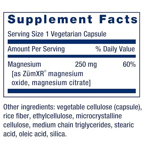 Life Extension Extend-Release Magnesium – verlängerte Herz- und Knochenunterstützung, Herz-Kreislauf- und Blutdruckgesundheit, bioverfügbare Formel, glutenfrei, nicht-GVO, vegetarisch, 60 Kapseln