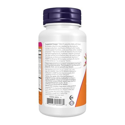 NOW Foods Co-Enzym-B-Komplex mit Alpha-Liponsäure und CoQ10 - 60 vegane Kapseln