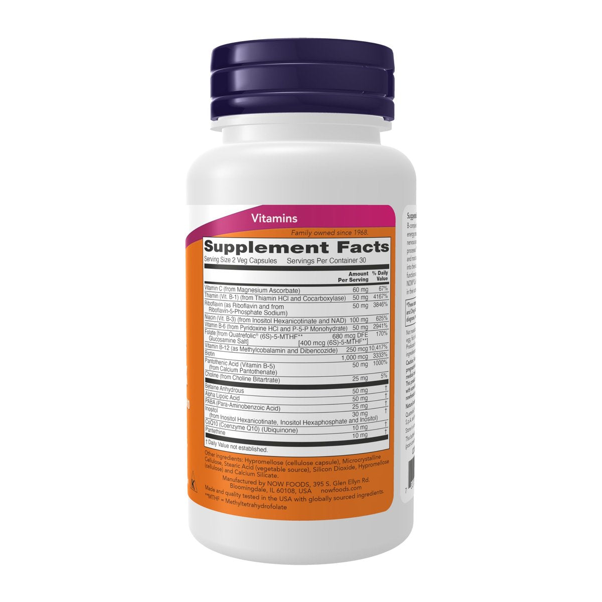 NOW Foods Co-Enzym-B-Komplex mit Alpha-Liponsäure und CoQ10 - 60 vegane Kapseln