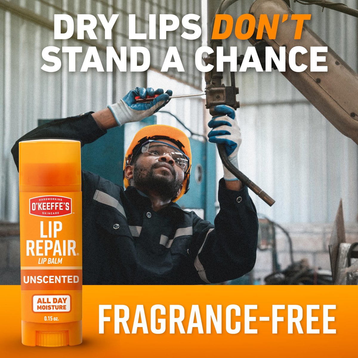 O'Keeffe's Lip Repair Unscented Lippenbalsam für trockene, rissige Lippen – 3er-Pack – Feuchtigkeitsspender für sehr trockene Lippen