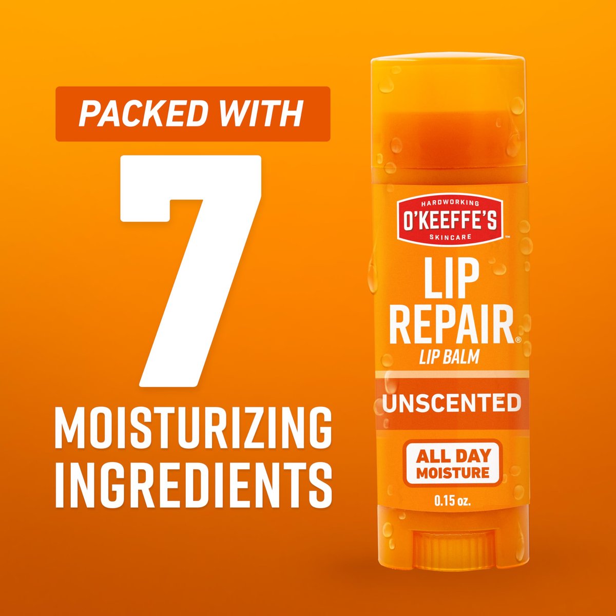 O'Keeffe's Lip Repair Unscented Lippenbalsam für trockene, rissige Lippen – 3er-Pack – Feuchtigkeitsspender für sehr trockene Lippen