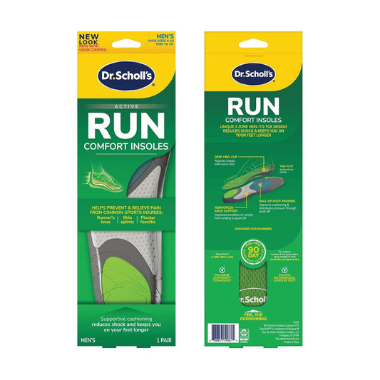Dr. Scholl's® Run Active Comfort Einlegesohlen für Herren – 1 Paar, zuschneidbare Einlagen für aktive Läufer