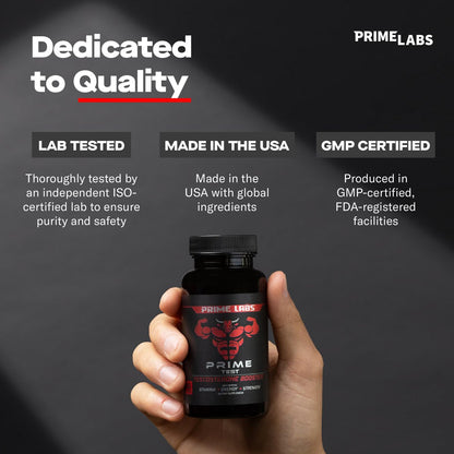 Prime Labs Testosteron-Booster für Männer – Steigert Ausdauer, Energie und Kraft – 60 Kapseln