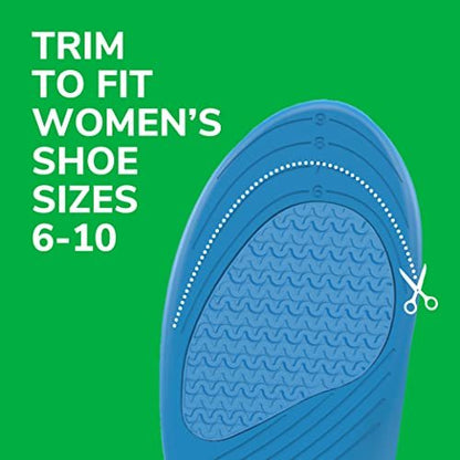 Dr. Scholl’s Sport Einlegesohlen – Überlegene Stoßdämpfung und Fußgewölbeunterstützung zur Reduzierung von Muskelermüdung und Belastung der unteren Körpergelenke für Damen Größe 6-10