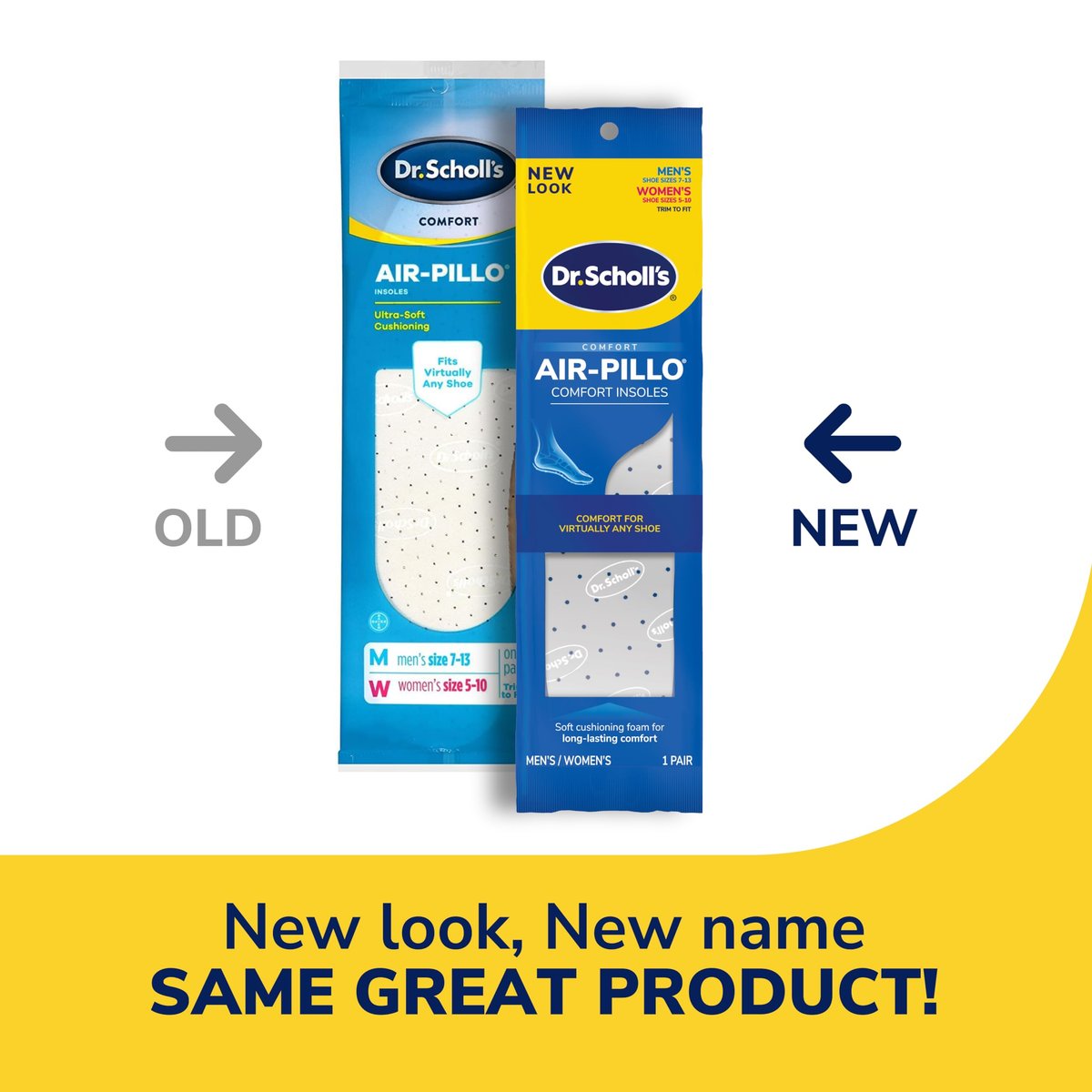 Dr. Scholl's AIR-PILLO Einlegesohlen // Ultrawelche Polsterung und langanhaltender Komfort mit zwei Schaumstoffschichten, passend für jeden Schuh - Ein Paar