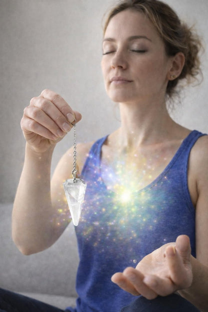 Polar Jade Kristallpendel aus Quarz für Wünschelruten, Weissagung und Heilung – Energie-Werkzeug mit Kette zum Chakrenausgleich