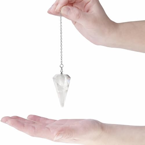 Polar Jade Kristallpendel aus Quarz für Wünschelruten, Weissagung und Heilung – Energie-Werkzeug mit Kette zum Chakrenausgleich