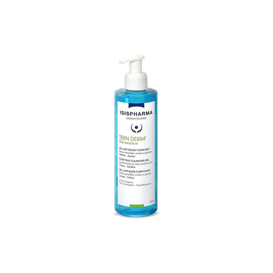 IsisPharma Teen Derm Gel Sensitive – Reinigungsgel für empfindliche Haut, 250 ml