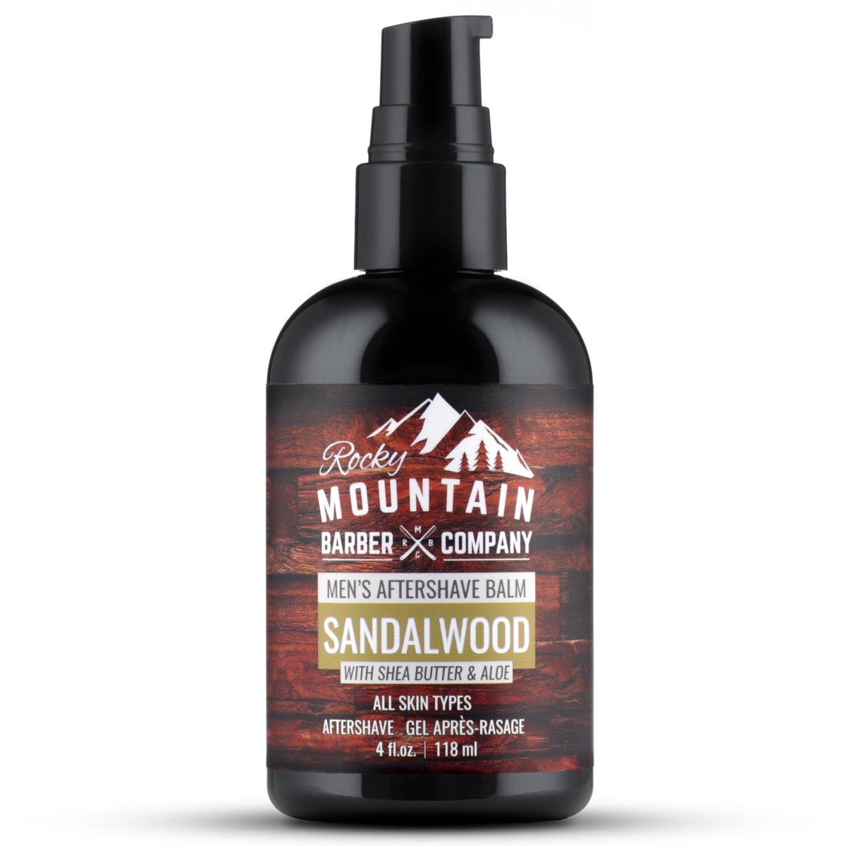 Rocky Mountain Barber Company Aftershave Balm für Männer – mit Sandelholz-Öl, Kokosöl und Sheabutter – 118 ml