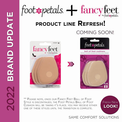 Foot Petals Ball of Foot Cushions – Metatarsal-Pad für langanhaltenden Komfort, verhindert Zehenrutschen und Überhang – für Damenabsätze – 3 Paar (Packung mit 3)