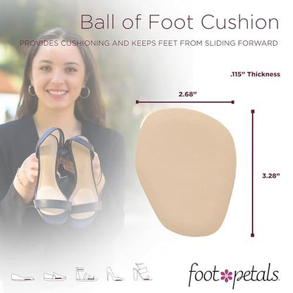 Foot Petals Ball of Foot Cushions – Metatarsal-Pad für langanhaltenden Komfort, verhindert Zehenrutschen und Überhang – für Damenabsätze – 3 Paar (Packung mit 3)