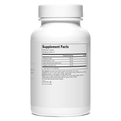 D-Mannose 1000 mg mit Cranberry-Konzentrat, Hagebutte und Acerola – 60 Kapseln für die Harnwegsgesundheit