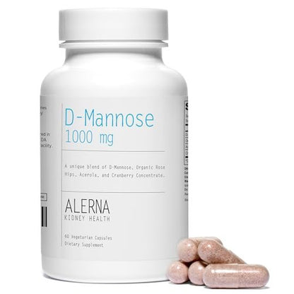 D-Mannose 1000 mg mit Cranberry-Konzentrat, Hagebutte und Acerola – 60 Kapseln für die Harnwegsgesundheit