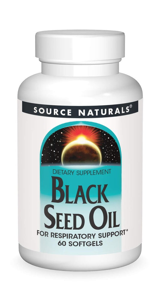 Source Naturals Schwarzkümmelöl für Atemwegsunterstützung* – 60 Weichkapseln