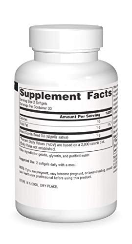 Source Naturals Schwarzkümmelöl für Atemwegsunterstützung* – 60 Weichkapseln