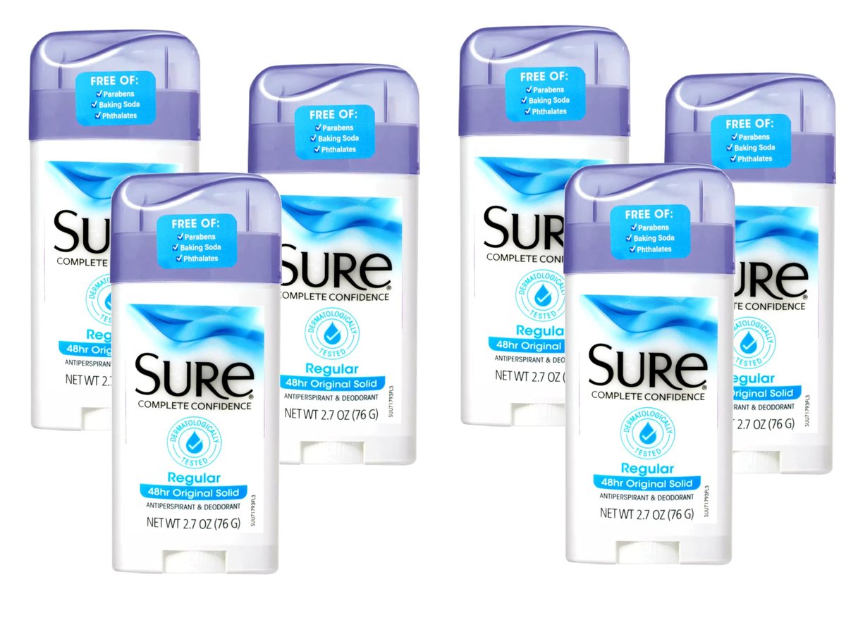 SURE Antiperspirant Deodorant Fest, 2,6 oz, 6er-Pack – Zuverlässiger Schutz für den ganzen Tag