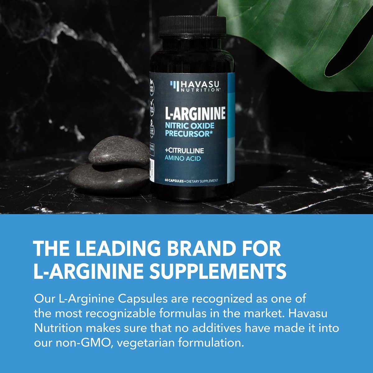 L-Arginin Kapseln mit L-Citrullin - Stickstoffmonoxid-Supplement - L-Arginin und L-Citrullin Mischung - 60 Stück - Vegan, Nicht-GVO Kapseln für Leistung, Ausdauer und Muskelunterstützung - 1 Monatsvorrat