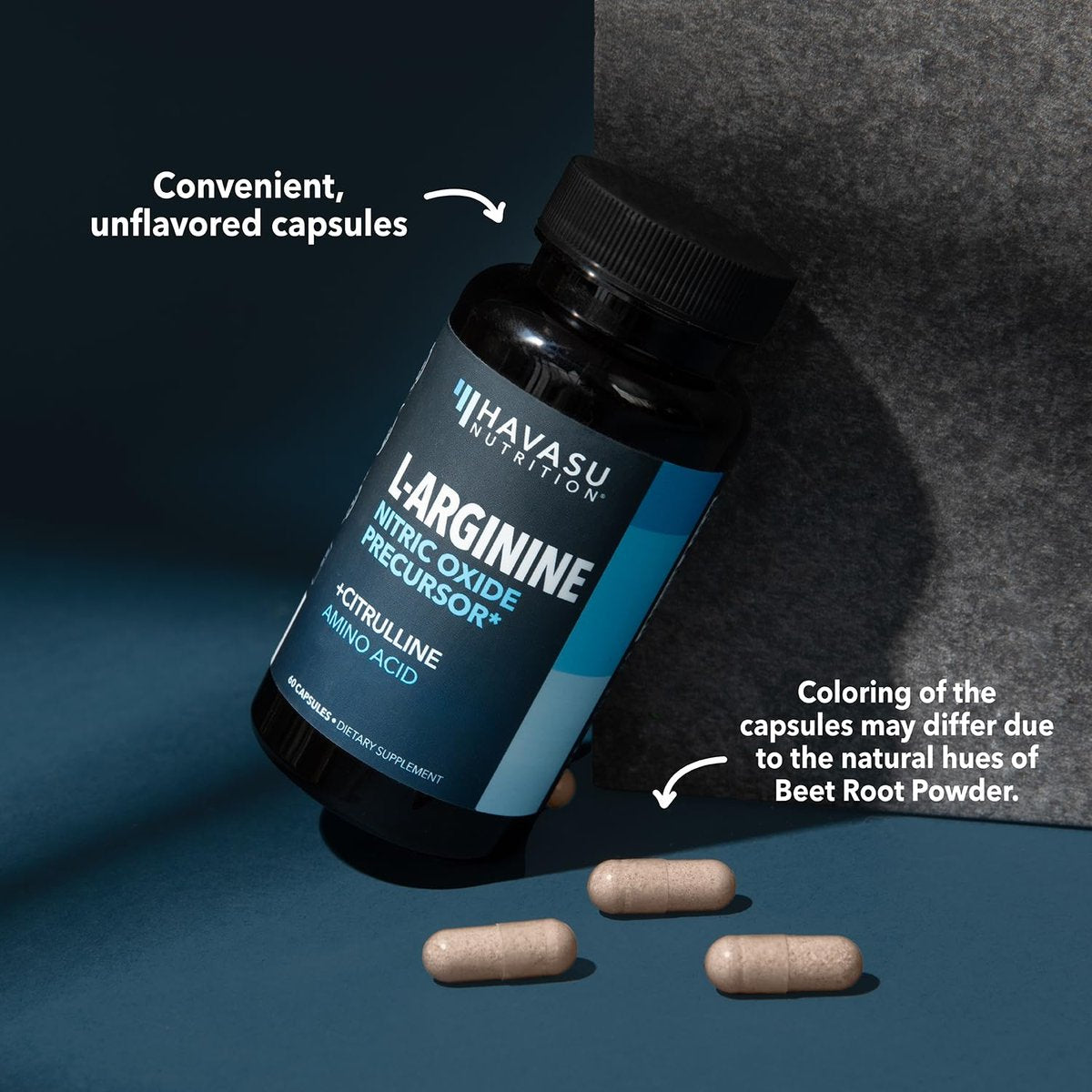 L-Arginin Kapseln mit L-Citrullin - Stickstoffmonoxid-Supplement - L-Arginin und L-Citrullin Mischung - 60 Stück - Vegan, Nicht-GVO Kapseln für Leistung, Ausdauer und Muskelunterstützung - 1 Monatsvorrat