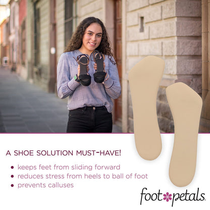 Foot Petals 3/4 Einlegesohlen – verhindert das Vorrutschen der Füße, Schutz vor Druckstellen, für Damenabsätze, Keilabsätze, Sandalen, 1 Paar, Khaki