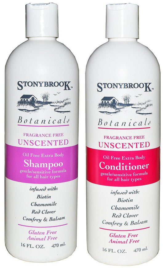 Stonybrook Botanicals Duftfreies Shampoo und Conditioner Set – 2 x 473 ml, unparfümiert für empfindliche Haut