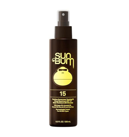Sun Bum SPF 15 Feuchtigkeitsspendendes Bräunungsöl – Vegan, Hawaii-konform, ohne Octinoxat & Oxybenzon – Breitband UVA/UVB Schutz – 8,5 oz