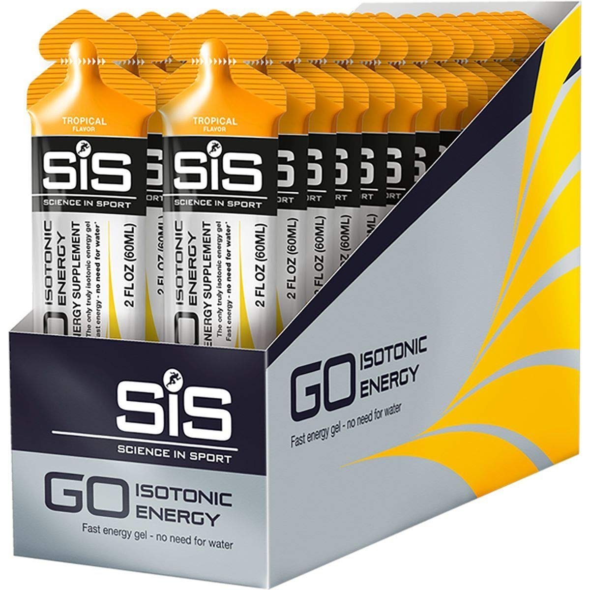 Science in Sport Energy Gel Pack – 6er-Pack isotonische Energie-Gels mit 22g schnell wirkenden Kohlenhydraten, tropischer Geschmack, 2 Fl Oz