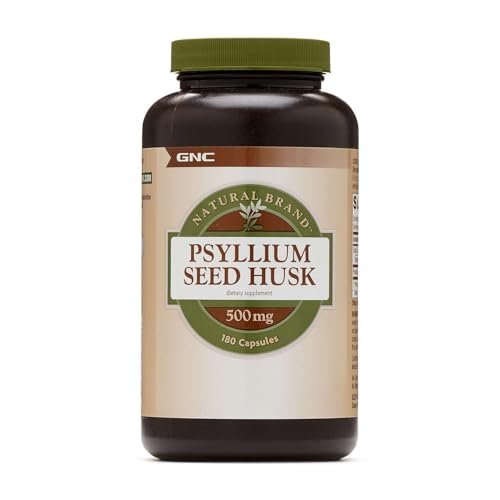 GNC Natural Brand Psyllium Seed Husk 500mg – 180 Kapseln für die Verdauungsgesundheit
