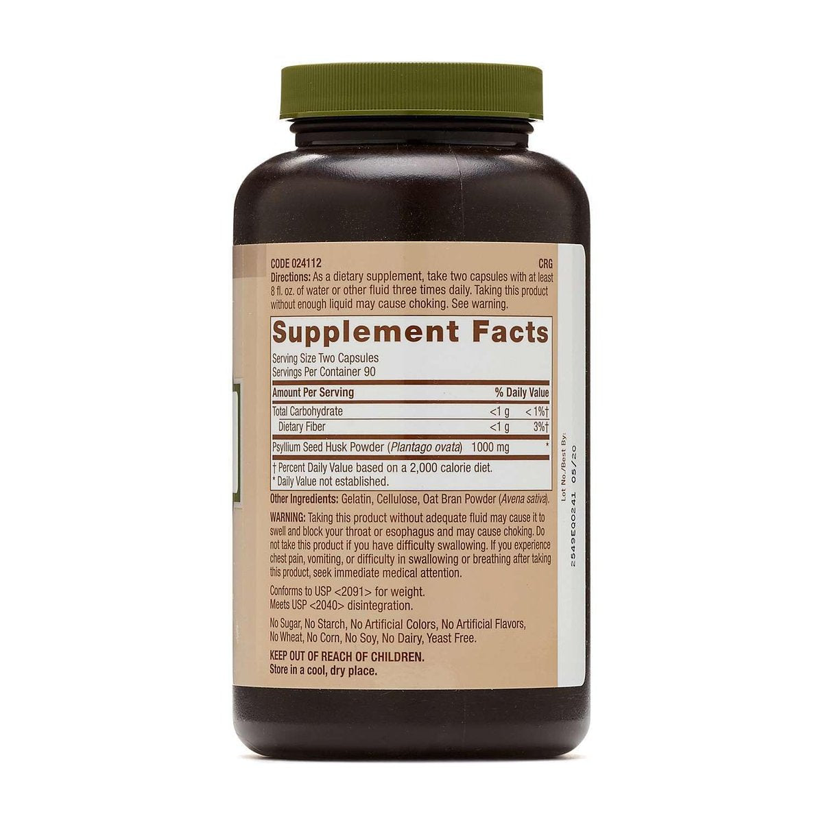 GNC Natural Brand Psyllium Seed Husk 500mg – 180 Kapseln für die Verdauungsgesundheit